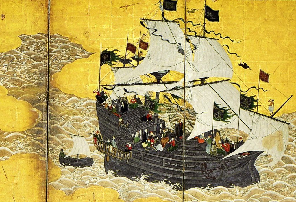 A painting of the trade ship from Macao