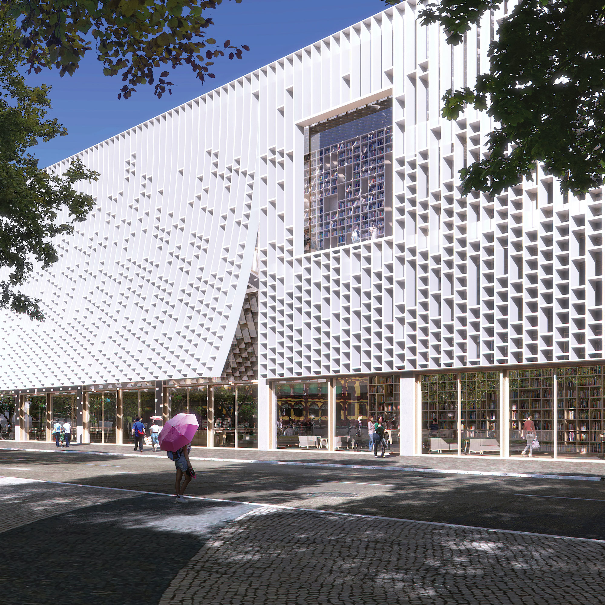Artist rendering of the new Central Library's ‘open-book’ façade