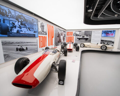 Teddy Yip’s Theodore Racing Formula 1 race car alongside Arsenio Laurel