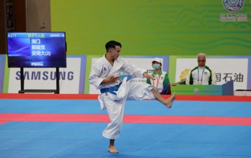 karate champion Kuok Kin Hang won Macao’s first-ever medal in any sport at the 2021 National Games of China
