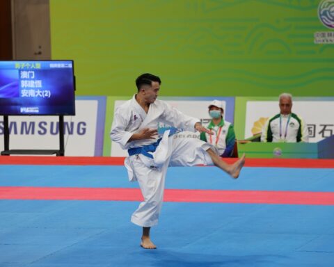karate champion Kuok Kin Hang won Macao’s first-ever medal in any sport at the 2021 National Games of China