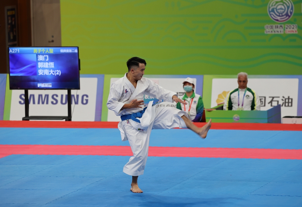 karate champion Kuok Kin Hang won Macao’s first-ever medal in any sport at the 2021 National Games of China