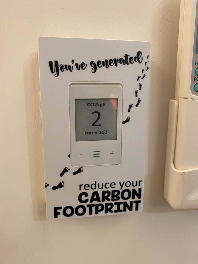 The Macao Institute for Tourism Studies has installed CO2 metres in their hotel rooms as a helpful reminder of guests’ carbon footprint