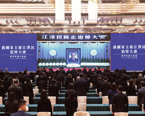 Macao stood still and in silence out of respect for Jiang Zemin