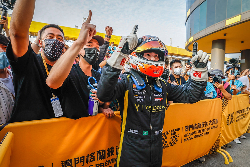 Andy Chang after the victory in the F4 race