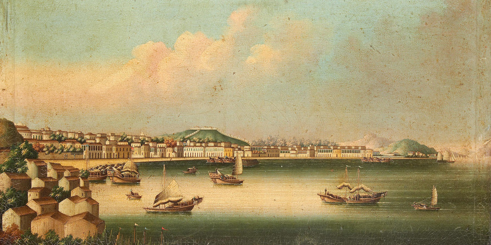 Oil painting of 19th-century Macao by unknown artist