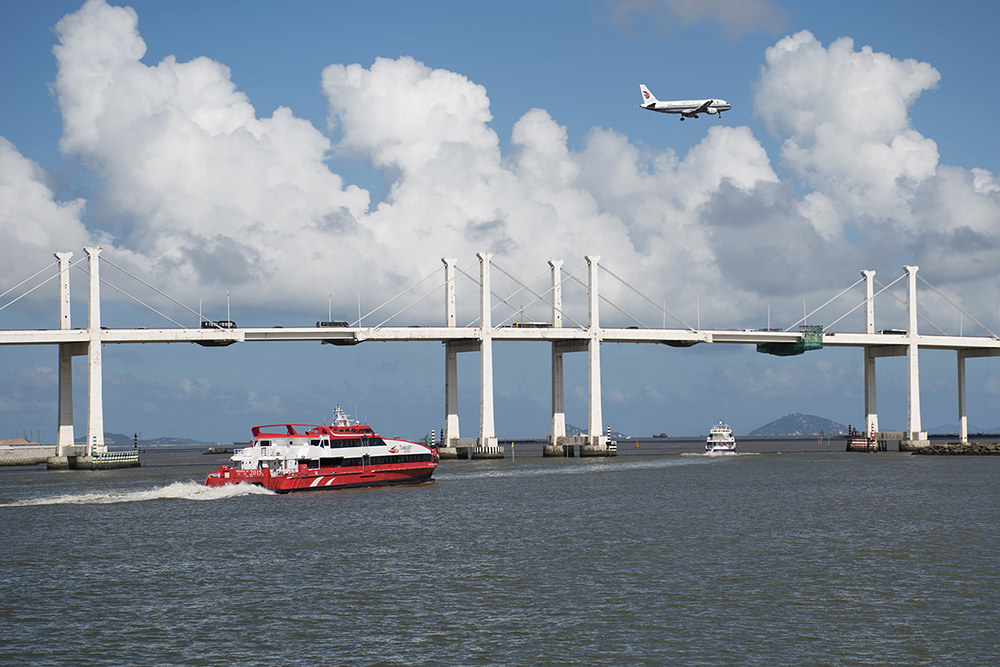 Macao boat ferry services between Macau and Hong Kong at Ponte da Amizade