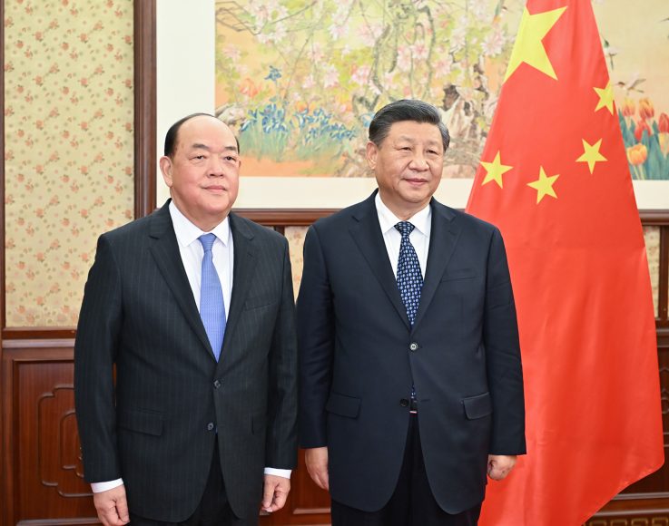President Xi Jinping met with Macao Chief Executive Ho Iat Seng