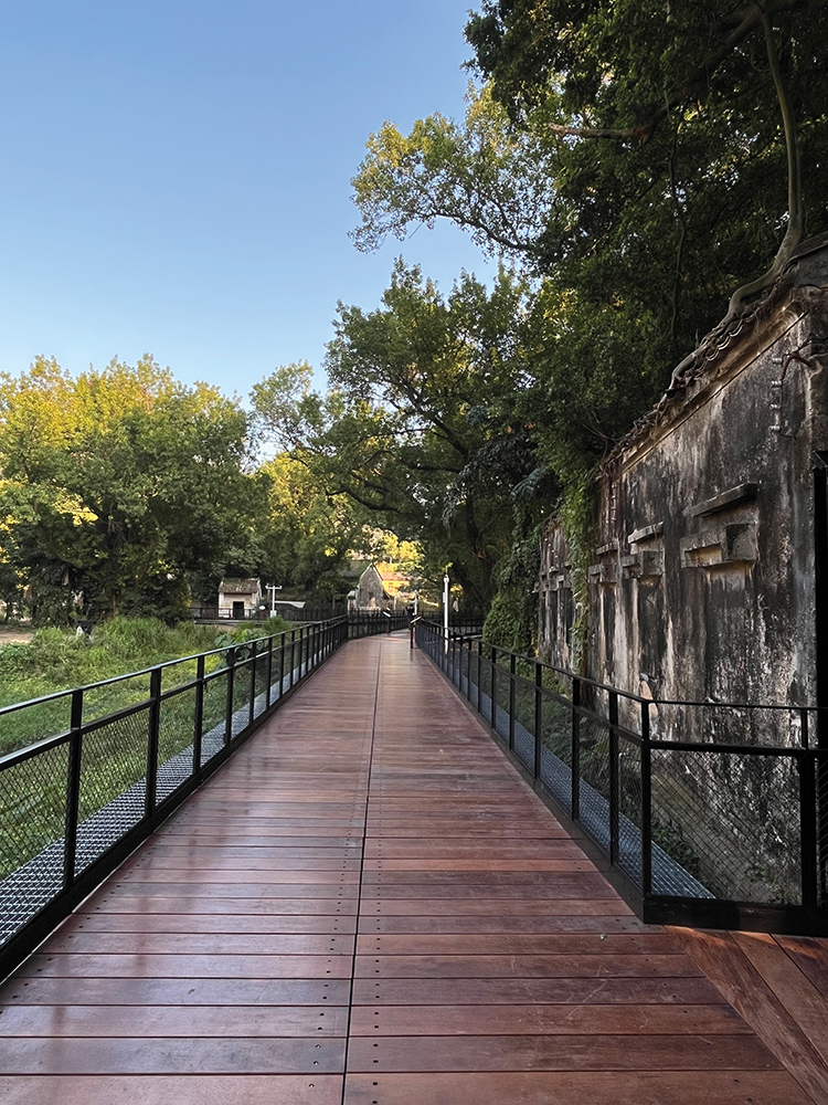 The 400m-long walkway within the renovated site gives visitors a tour around the Iec Long premises