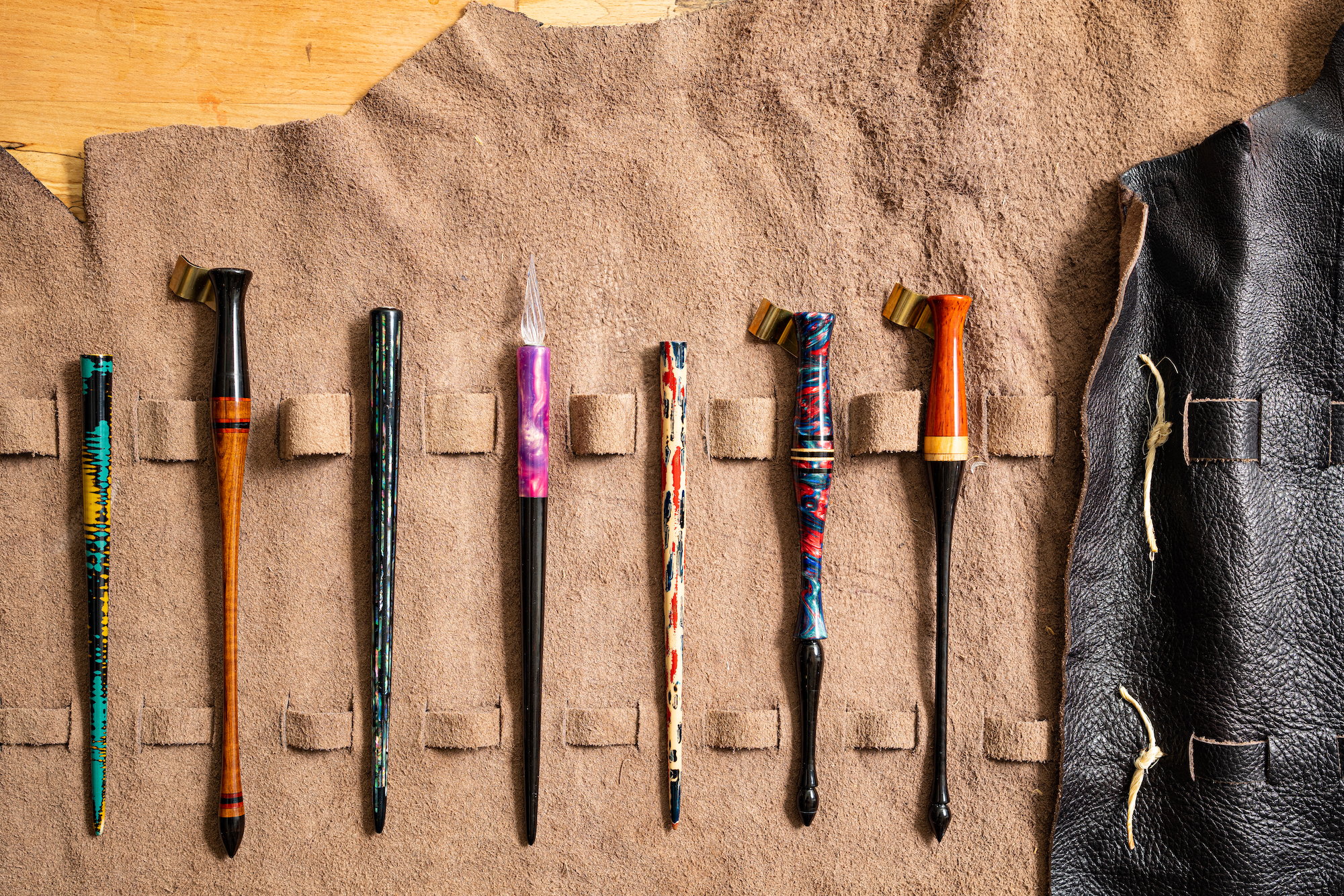 Hand-crafted and polished dip pens made by Silva