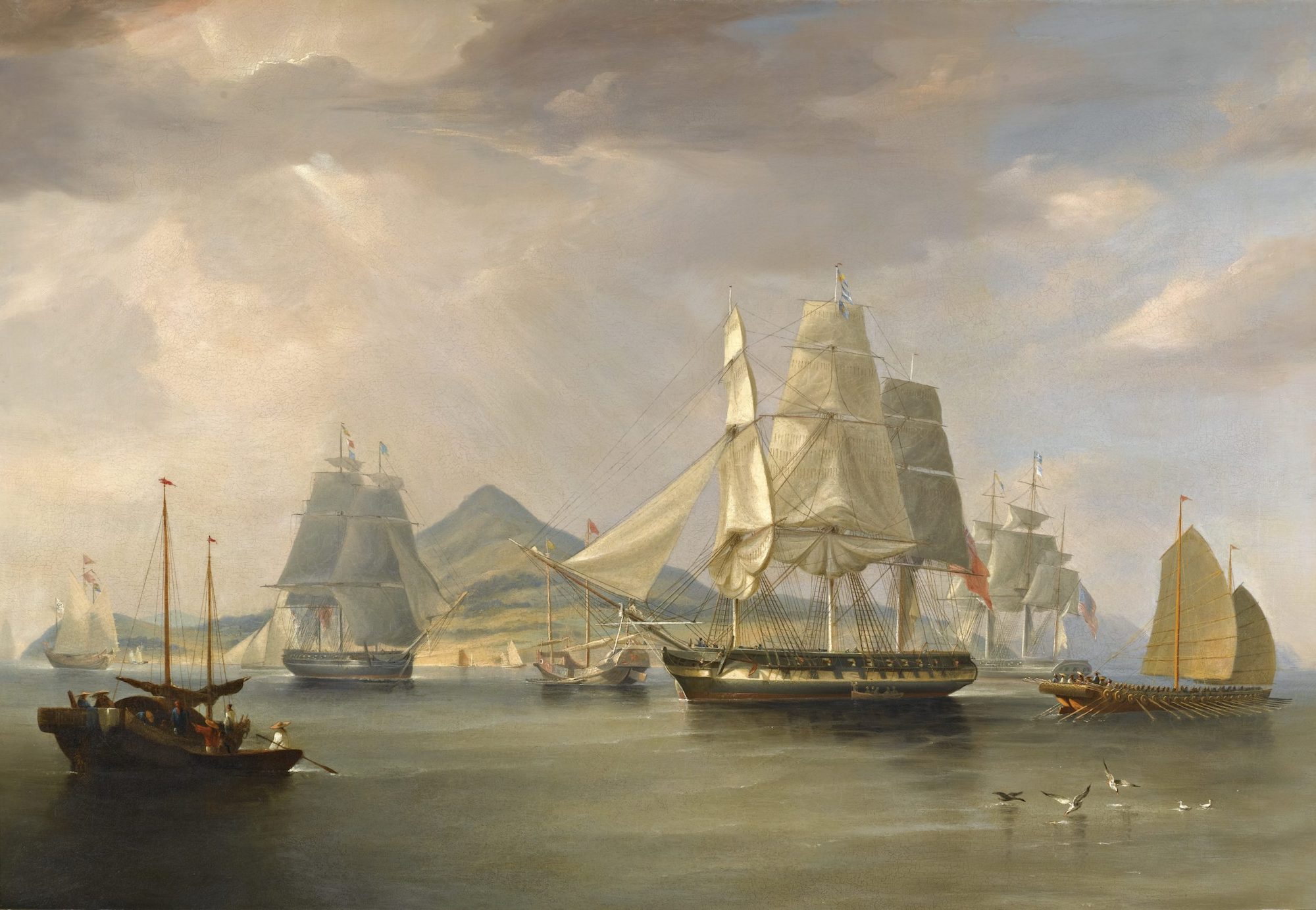The opium ships at Lintin, China,1824 by William John Huggins