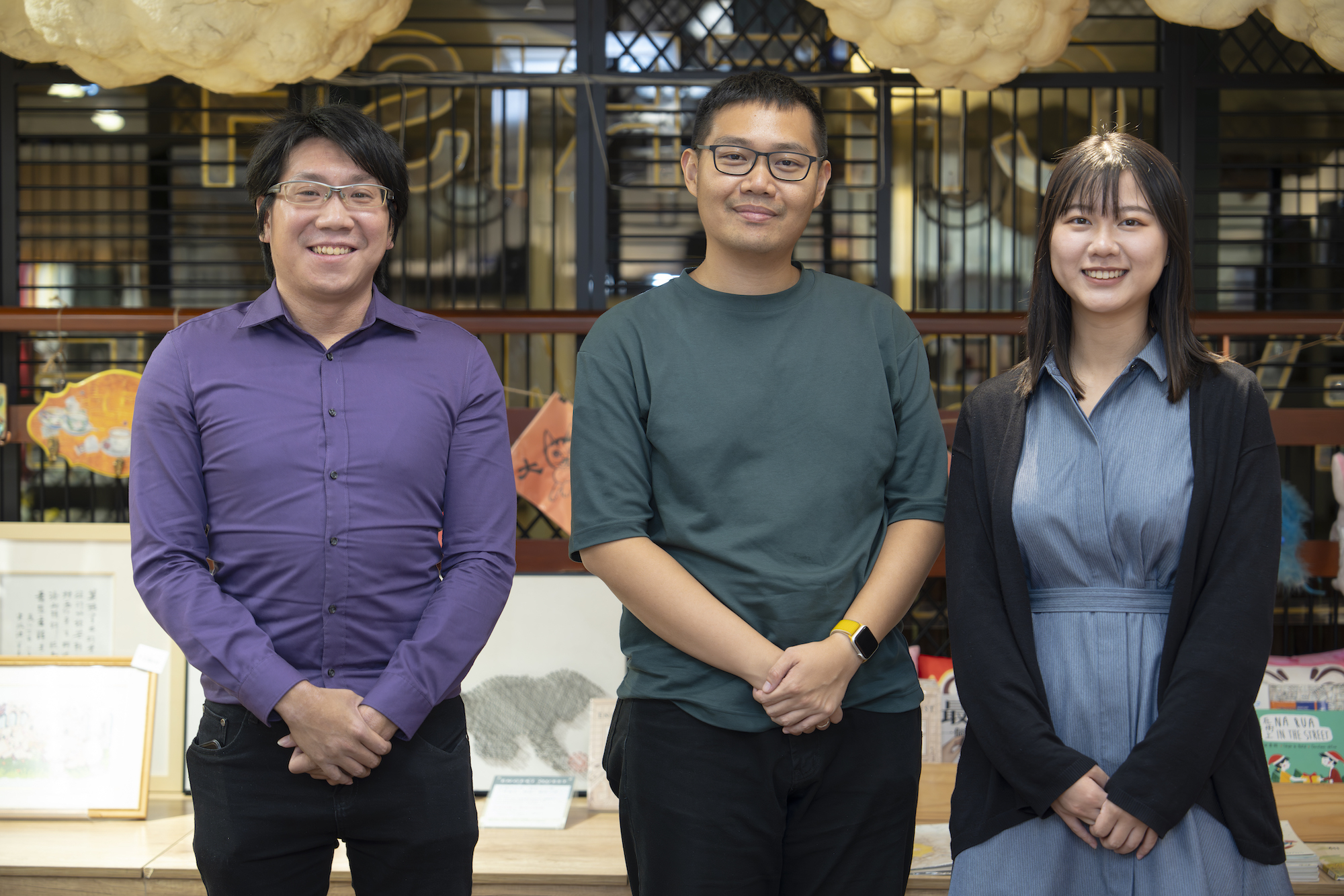 (Left to right) MHAA volunteers Harry Kwah, Matias Lao and Lorna Ng