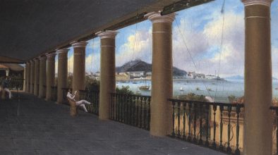 Painting of Nathaniel Kinsman’s luxurious Praia Grande mansion by Lam Qua
