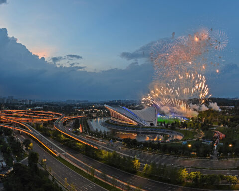 Fireworks are seen during the closing ceremony of the 31st FISU Summer World University Games in Chengdu