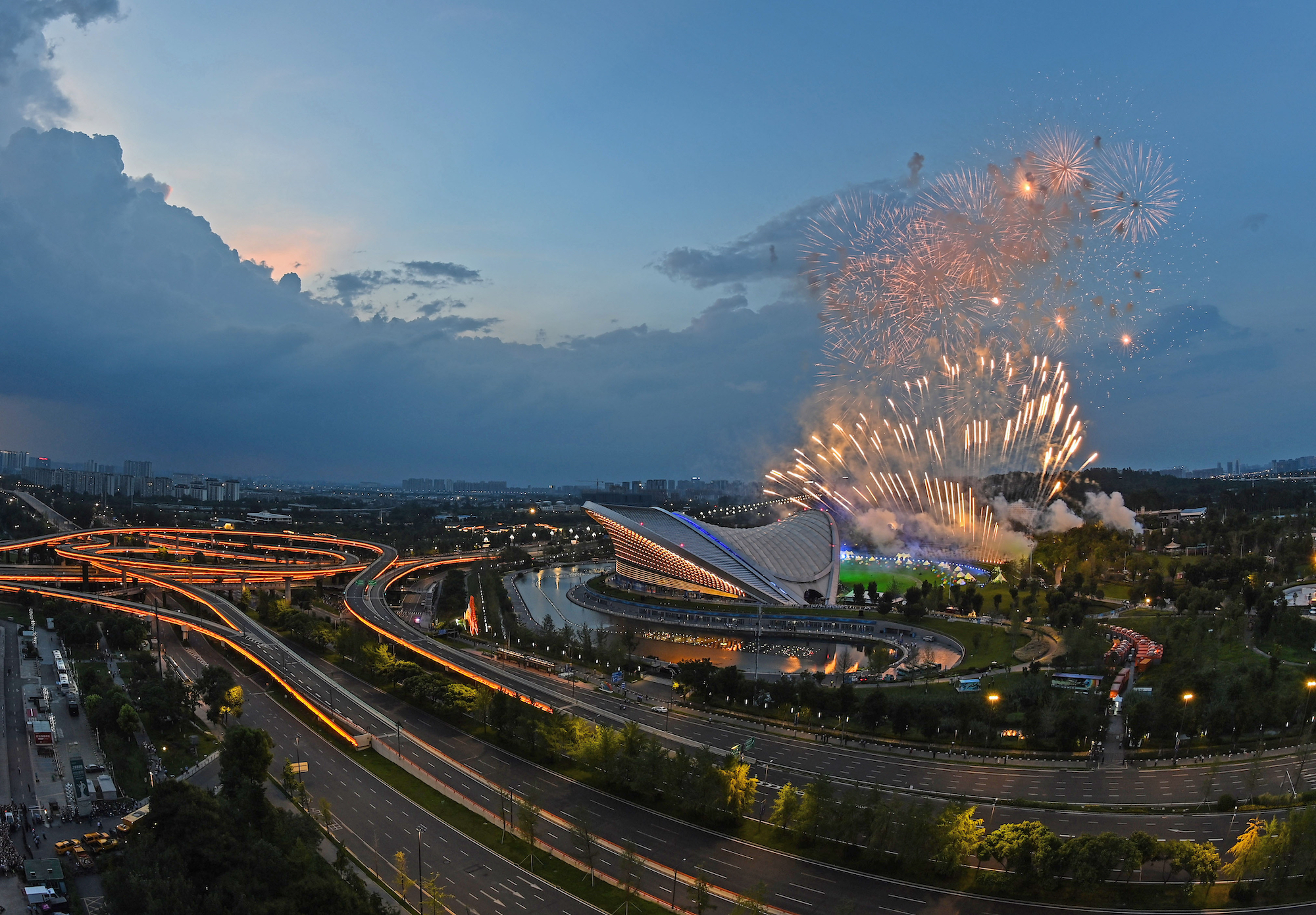 Fireworks are seen during the closing ceremony of the 31st FISU Summer World University Games in Chengdu