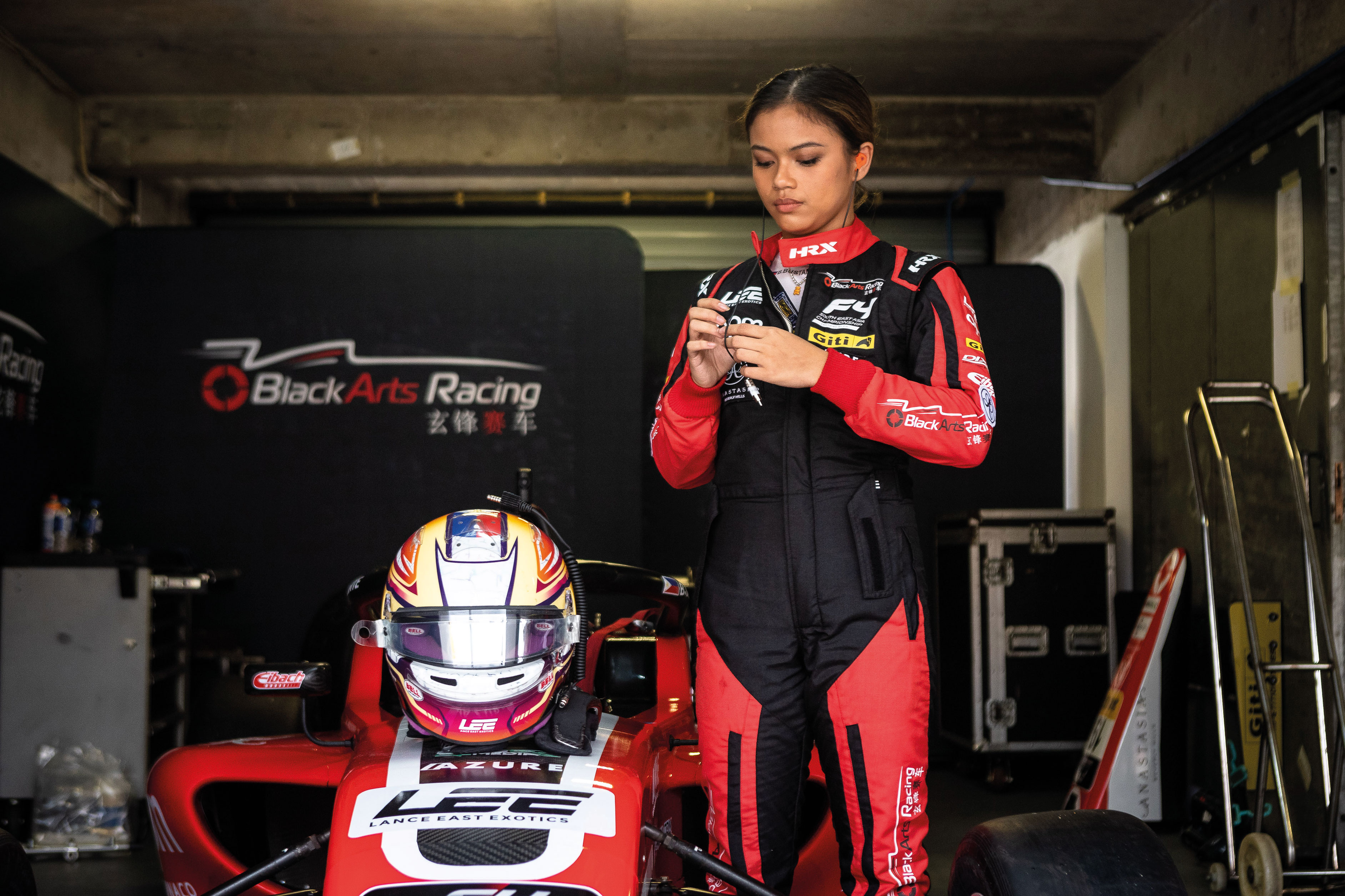 Filipina Bianca Bustamante gearing up before the qualifying race