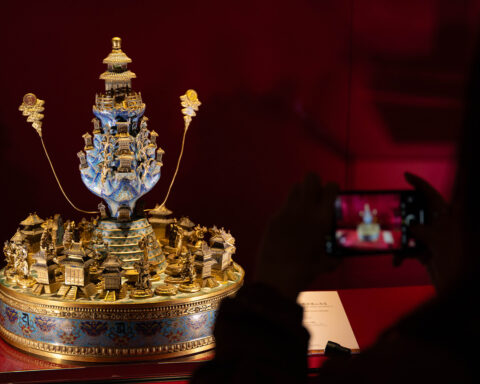 Tibetan Buddhist art unveiled at the Macao Museum of Art: Cloisonné enamel Sumeru Mandala, Qing dynasty (1644-1911)