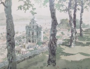 The troubled life and enduring legacy of George Smirnoff; View of the ruins of São Paulo Church (1944) Watercolour