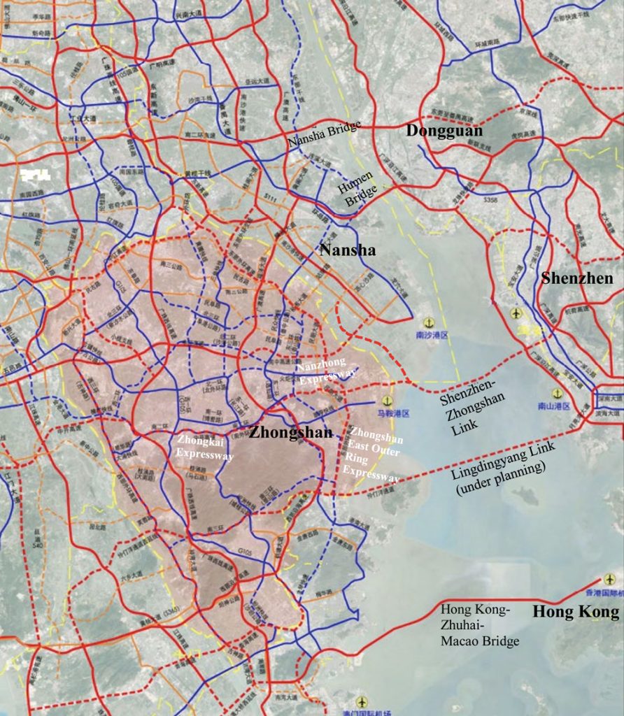 Alignment of SZL and road network in its vicinity