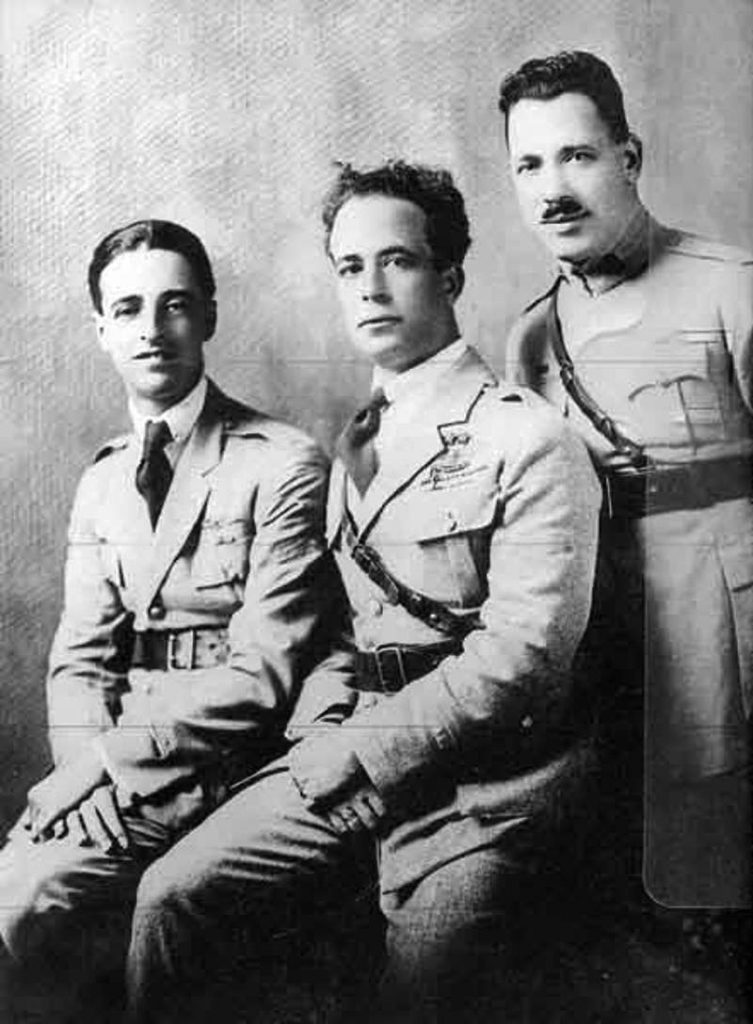 José Manuel Sarmento de Beires (left), António Jacinto da Silva Brito Pais (centre) and Manuel António Gouveia made the historic – and dangerous – flight