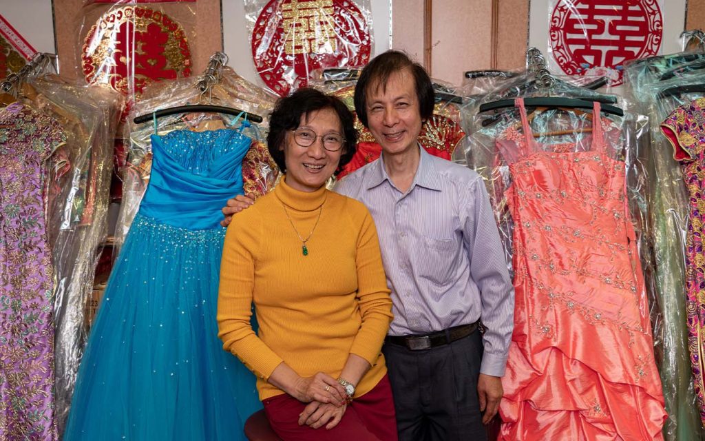 Wu Lai Heng and Wong Weng Sou, the married couple behind Choi Sang Long Embroidery