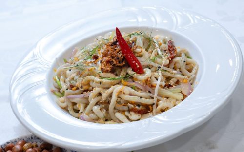 Stir-fried dace noodles are a popular dish at Son Tak Kong