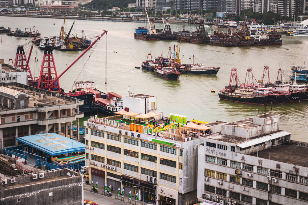 CURB’s vibrant rooftop overlooking Macao’s waterways