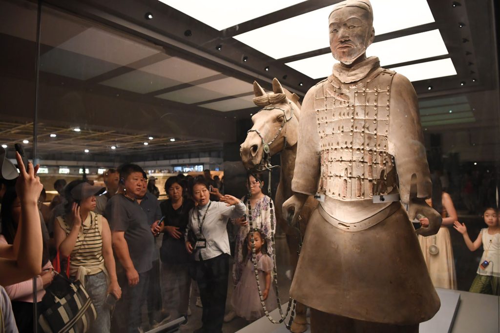 The life-sized clay soldiers and horses were made to accompany Emperor Qin Shi Huang into the afterlife