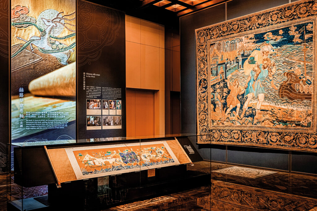 Tradition meets innovation as dynamic LED screens mimic the rich colours and artistic style of the artefacts on display