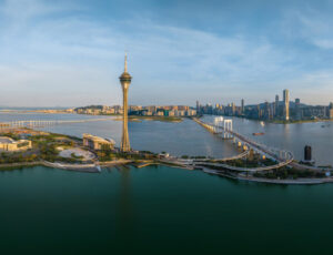 A bird’s eye view from the southern tip of Macao Peninsula shows just how much the city has grown since its return to the motherland