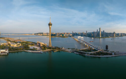 A bird’s eye view from the southern tip of Macao Peninsula shows just how much the city has grown since its return to the motherland