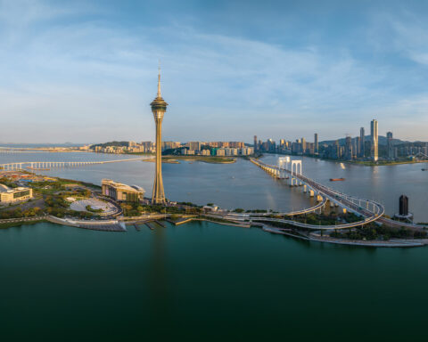 A bird’s eye view from the southern tip of Macao Peninsula shows just how much the city has grown since its return to the motherland