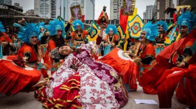 The queen of the Orient Premier Tribe dance troupe beams as her group finishes its performance at Sinulog 2024