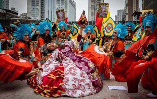 The queen of the Orient Premier Tribe dance troupe beams as her group finishes its performance at Sinulog 2024