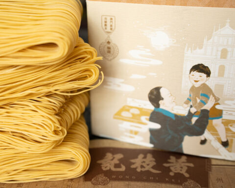 Yea Yea Noodles are an ode to Wong Yu-fei’s beloved grandfather (their name is Chinese for ‘grandfather’). This box’s imagery depicts a young boy and his granddad