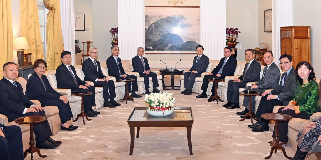 Sam (centre left) brought with him a high-level delegation tailoured to the topics under discussion