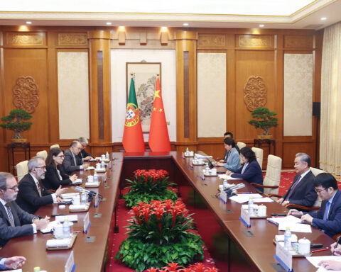 Member of the Political Bureau of the CPC Central Committee and Minister of Foreign Affairs Wang Yi holds the second China-Portugal strategic dialogue at the foreign ministers’ level with Portugal’s Minister of State and Foreign Affairs Paulo Rangel in Beijing