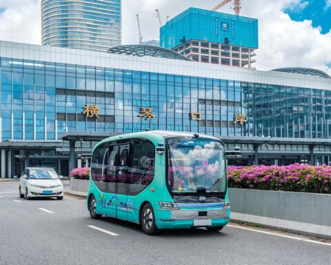 Hengqin is currently testing robobuses that operate without steering wheels, marking a new level of autonomy for public transport in the city