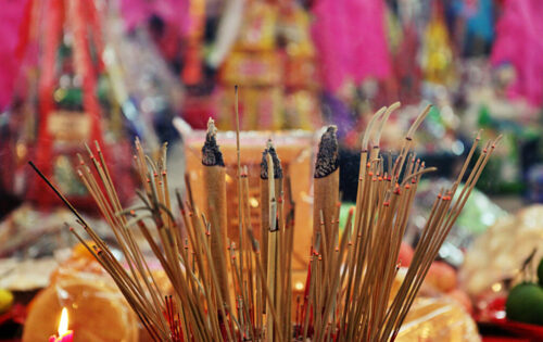 Lighting incense for one’s ancestors is an integral part of Cheng Ming, or the Tomb-sweeping Festival