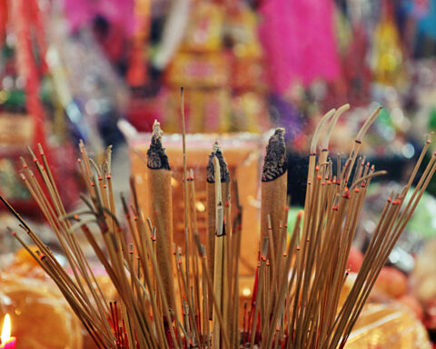 Lighting incense for one’s ancestors is an integral part of Cheng Ming, or the Tomb-sweeping Festival