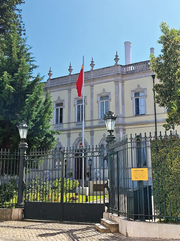 China’s embassy in the Portuguese capital, Lisbon, where Zhao is based