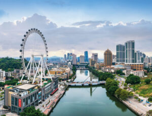 Straddling the Qijiang River, Zhongshan is home to 4.5 million people and a number of important manufacturing sectors Straddling the Qijiang River, Zhongshan is home to 4.5 million people and a number of important manufacturing sectors