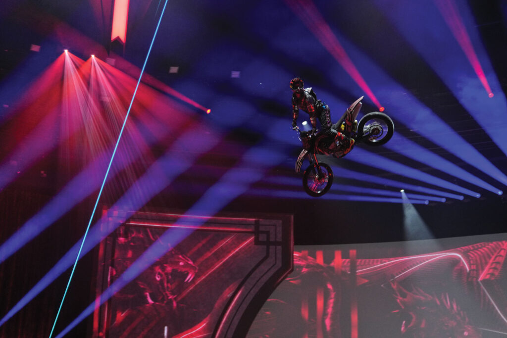Flying motorbikes make for a high-octane chapter of House of Dancing Water