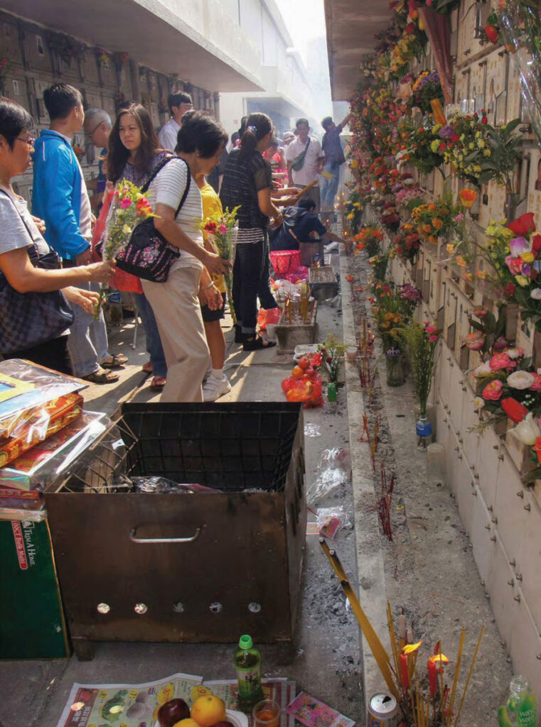 Many Macao residents wind up in a columbarium rather than a cemetery these days, which has led to simpler Cheng Ming rituals
