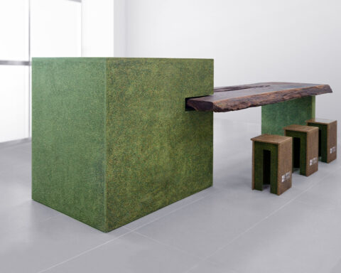 Zence Object’s so-called tea board is a low-emission alternative to wood that’s becoming popular in furniture design