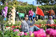 Celebrations extended into the city's well-kept gardens, where visitors bundled up in the relative cool of winter