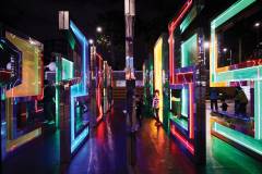 Children play inside a light installation that spelled out ‘2019’ from the front. This was part of the month-long Macao Light Festival | Photo by António Sanmarful