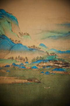 ‘A Panorama of Rivers and Mountains’ was created by artist Wang Ximeng in azurite blue and malachite green on a silk scroll when he was just 17 years old. This is just a section from the 1,191.5cm-long work that was made during the Song dynasty between 960 and 1279.