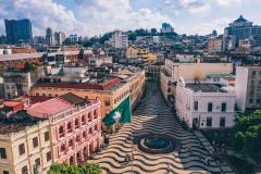 Part of the Historic Centre of Macao, Senado Square boasts a beautiful Portuguese wave-patterned mosaic that covers the whole 3,700-square metre pavement.