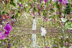 The recently installed Floating Flower Garden: Flowers and I are of the Same Root, the Garden and I are One features 8,000 live orchids